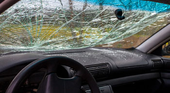 Broke front car glass